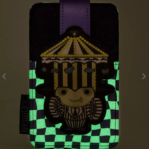 Loungefly Beetlejuice Backpack Bag & Card Holder Glow in the Dark Purse Bundle main image 16